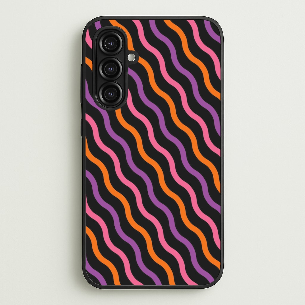 Wavy Abstract Halloween Pattern Galaxy A16 Case
