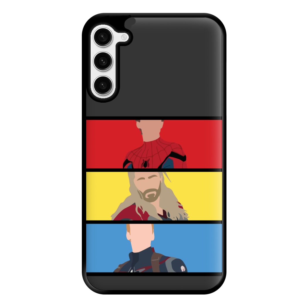 Superhero Team Red, Yellow And Blue Galaxy S23 Plus Case