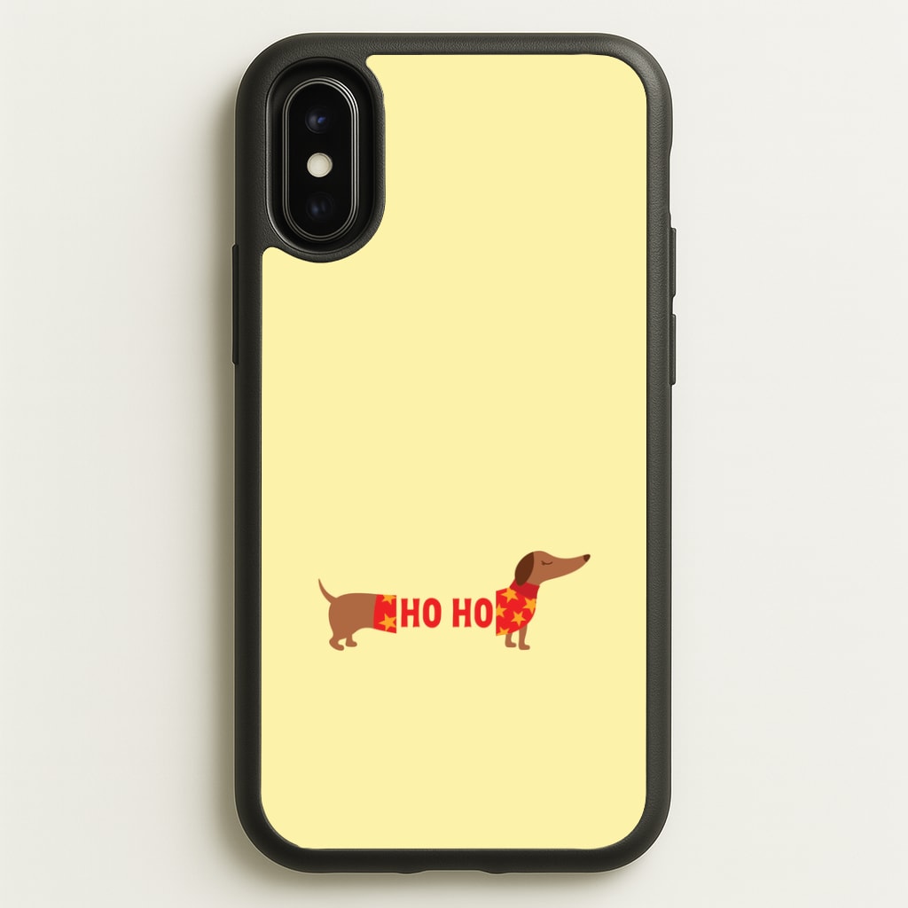 Christmas Jumper Ho Ho Dachshund iPhone X / XS Case