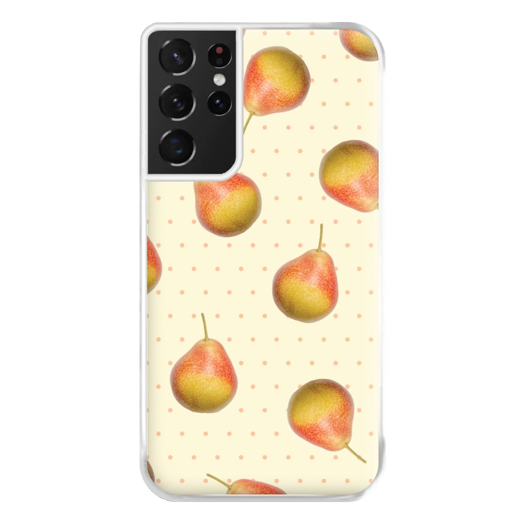 Pears And Polka Dots Pattern Galaxy S21 Ultra Case