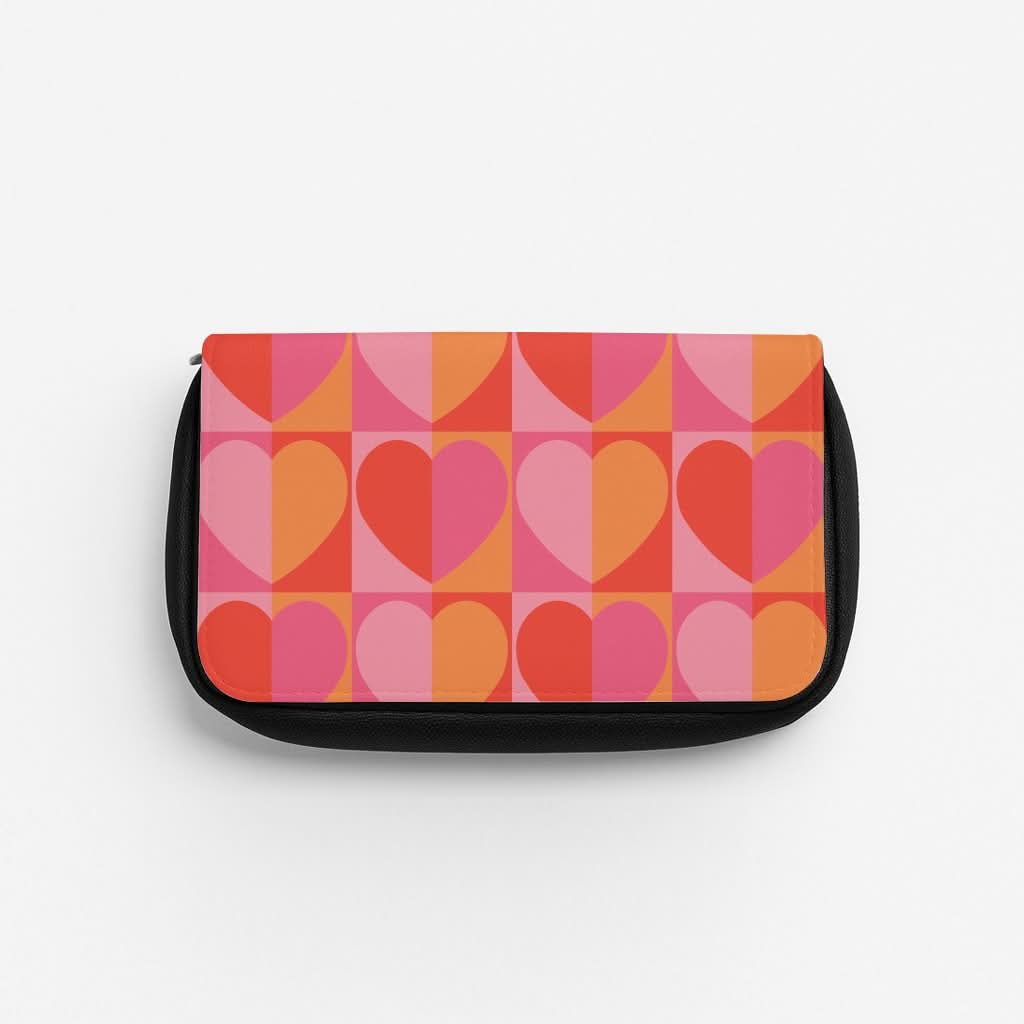 Sunset Hearts Pattern Pencil Case