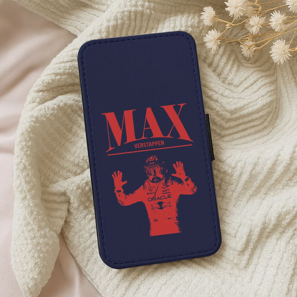Max Blue And Red Leather Phone Case