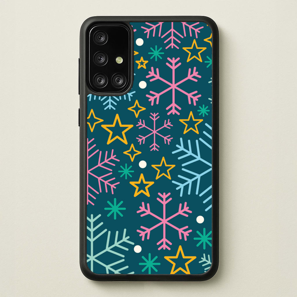 Colourful Christmas Symbols Pattern Galaxy A71 Case