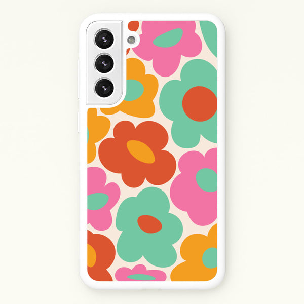 Abstract Trippy Retro Flowers Galaxy S22 Plus Case