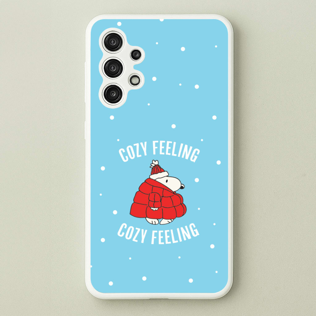 Cozy Feeling Cartoon Beagle Puffer Jacket Galaxy A13 Case