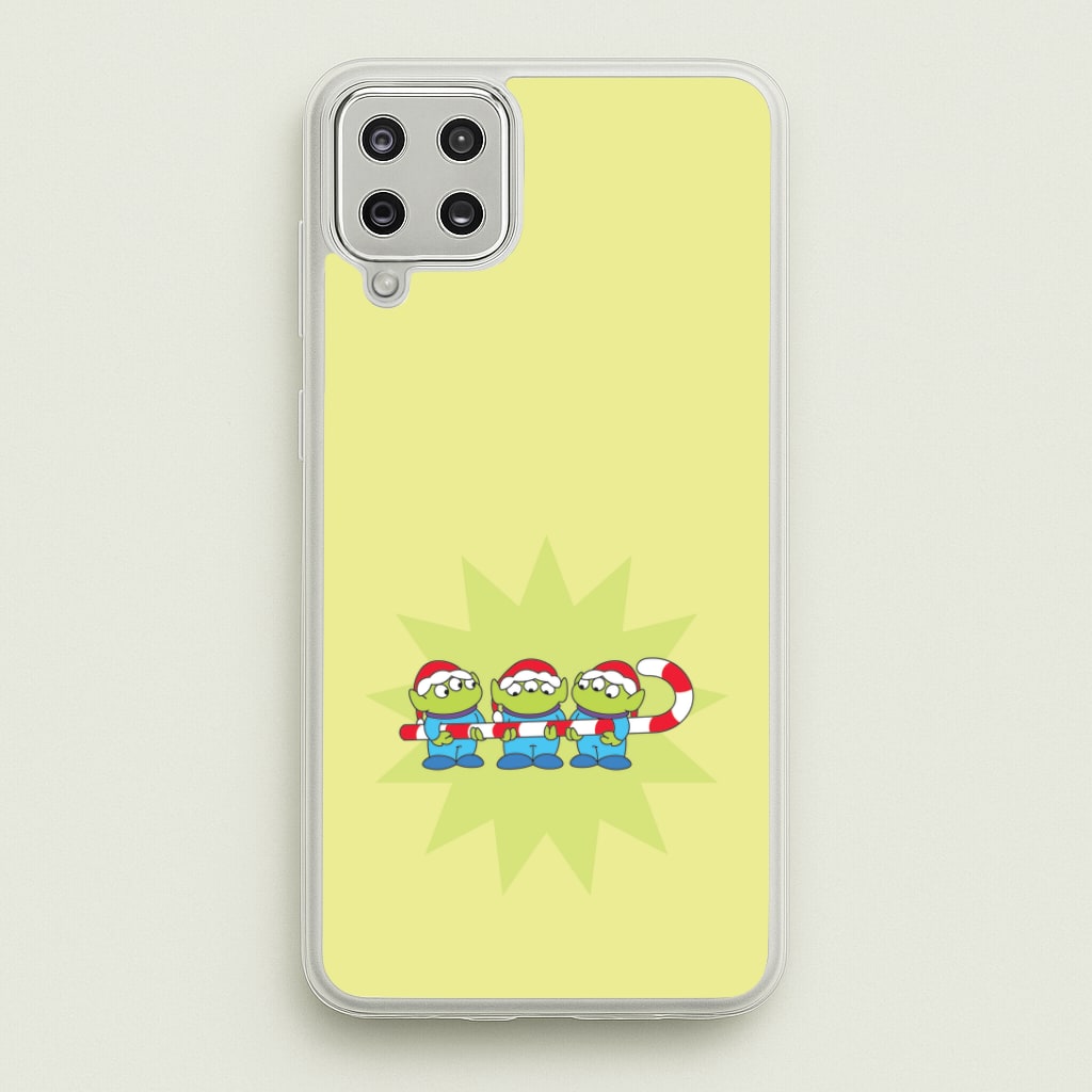 Cute Green Aliens Candycane Galaxy A12 Case