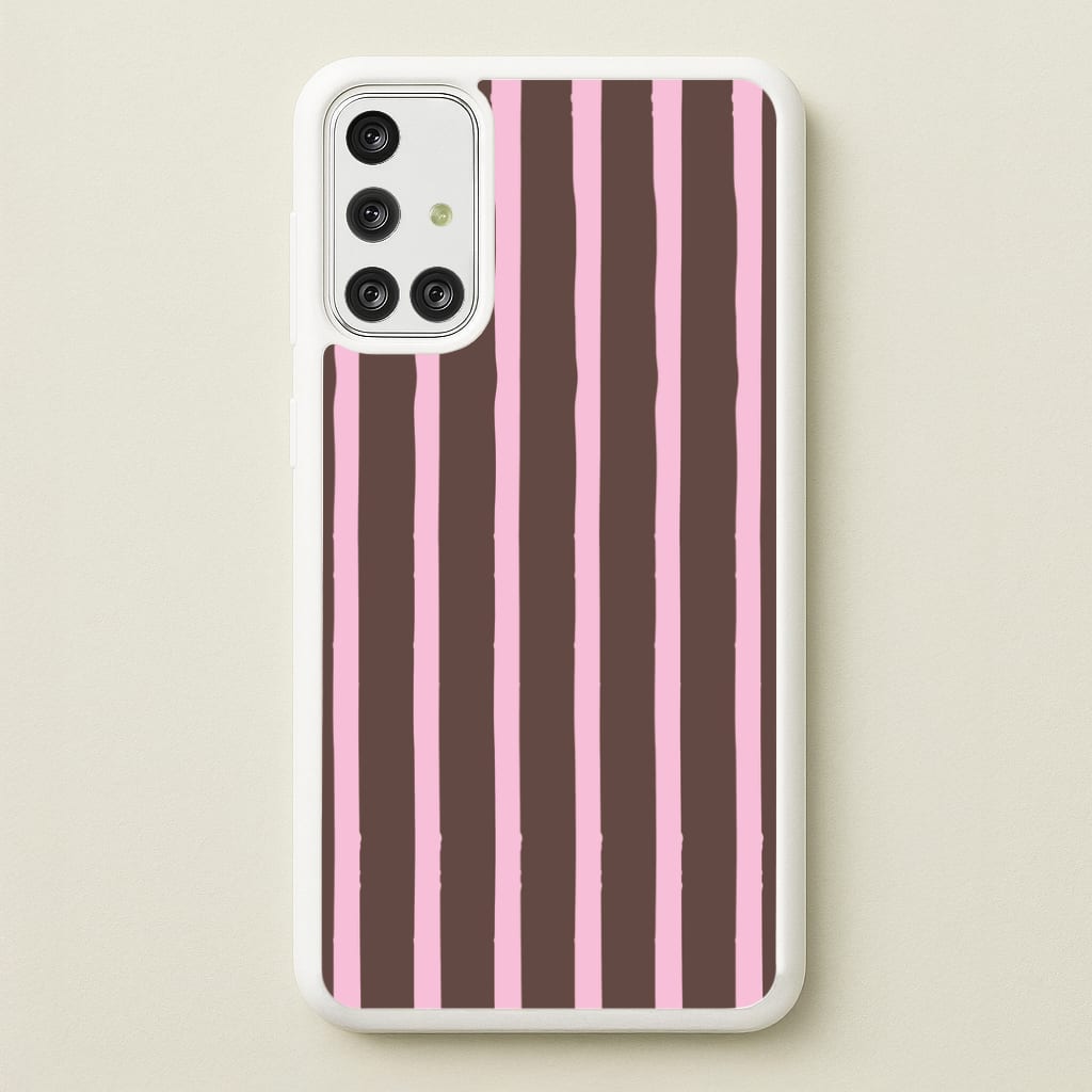 Chocolate & Strawberry Stripes Galaxy A71 Case