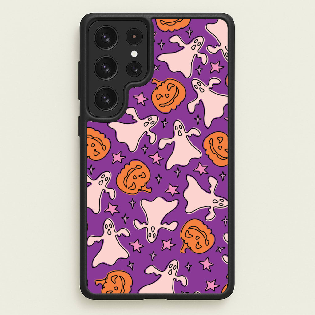 Abstract Halloween Pattern Galaxy S22 Ultra Case