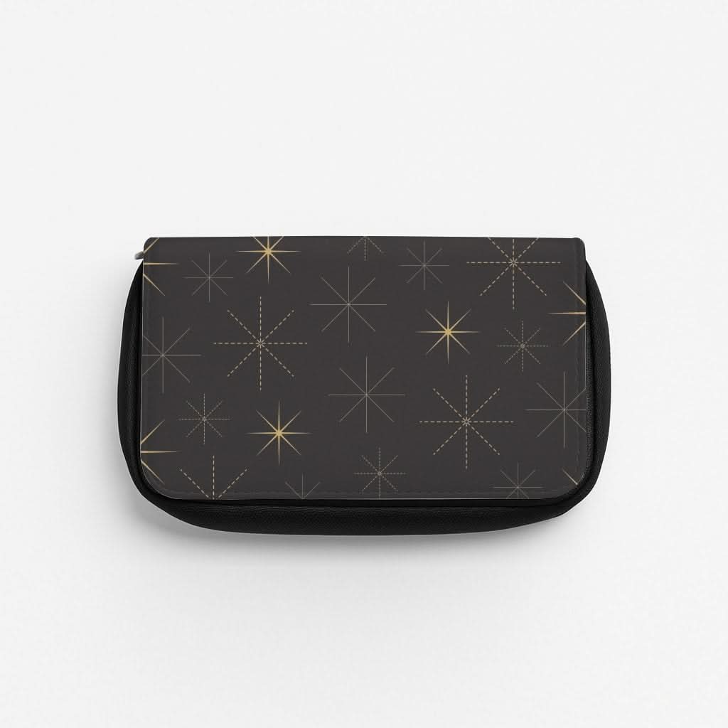 Christmas Gold Stars Pattern Pencil Case
