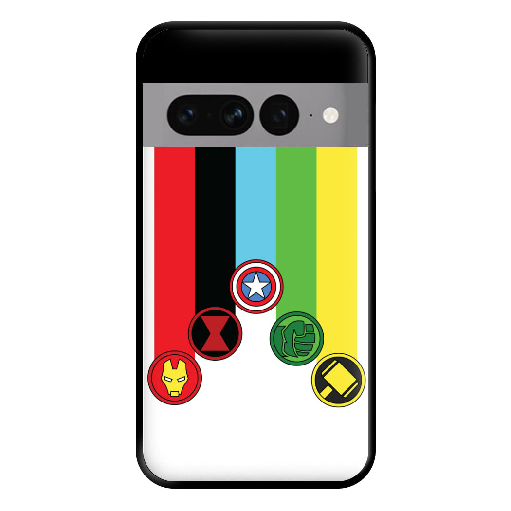 Superhero Team Colourful Symbols Google Pixel 7 Pro Case