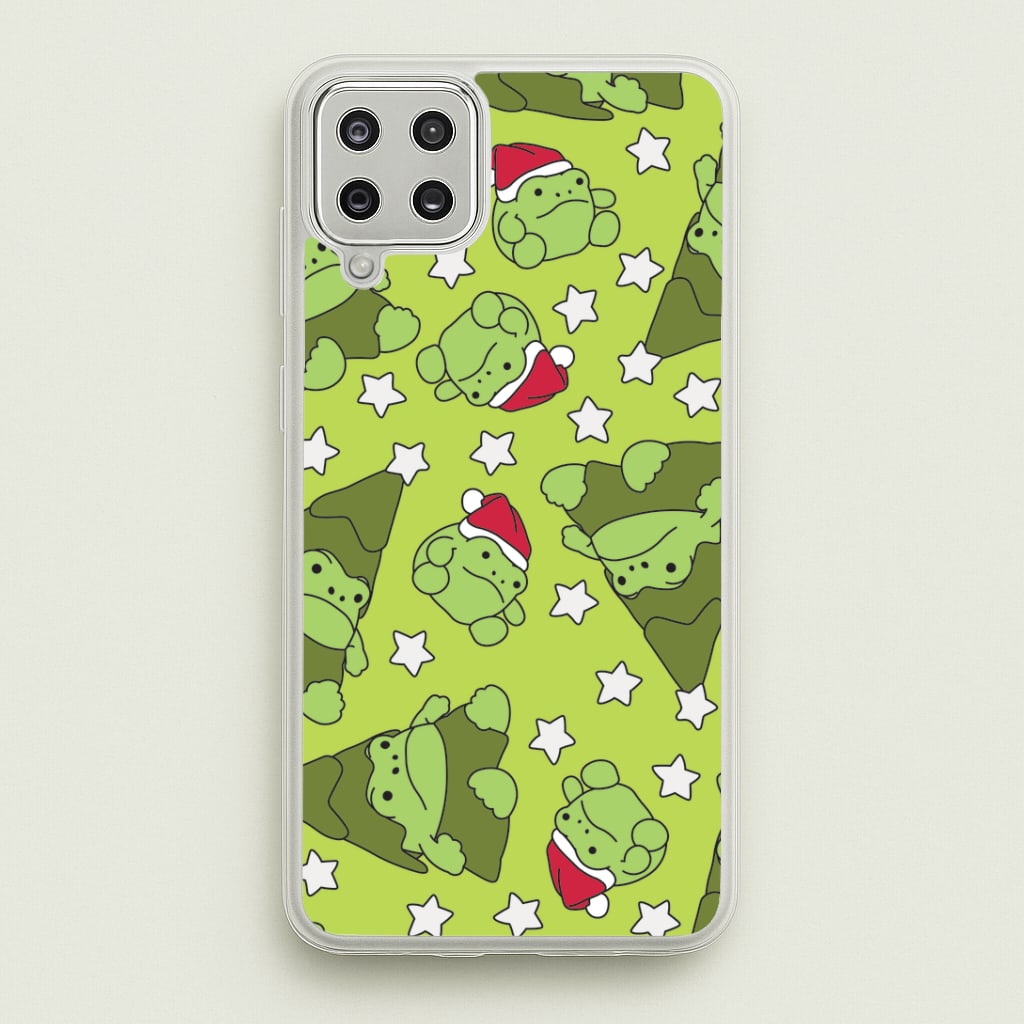 Christmas Frogs And Stars Plush Pattern Galaxy A12 Case