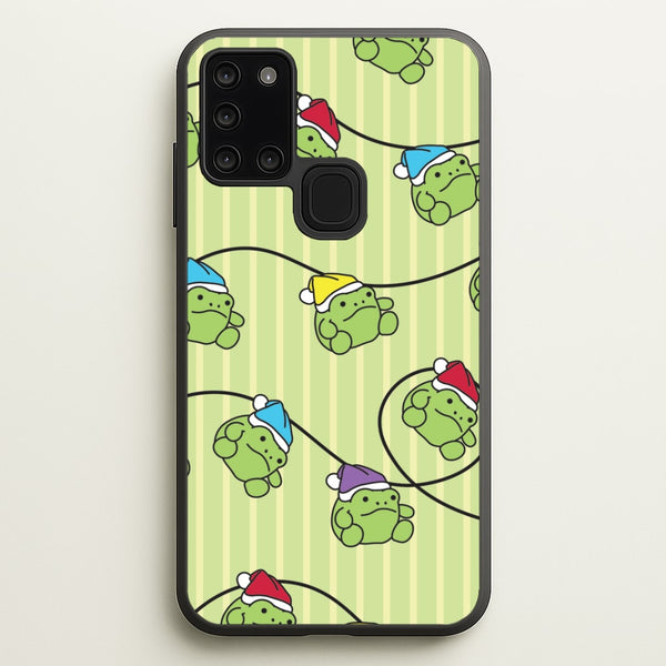 Christmas Frog Plush Fairylights Pattern Galaxy A21s Case