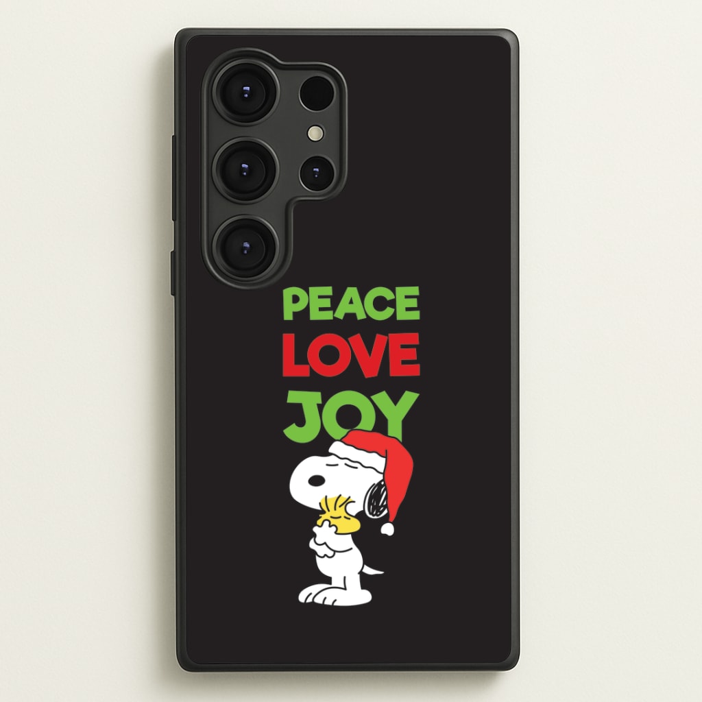 Peace, Love, Joy Christmas Cartoon Beagle Galaxy S25 Ultra Case