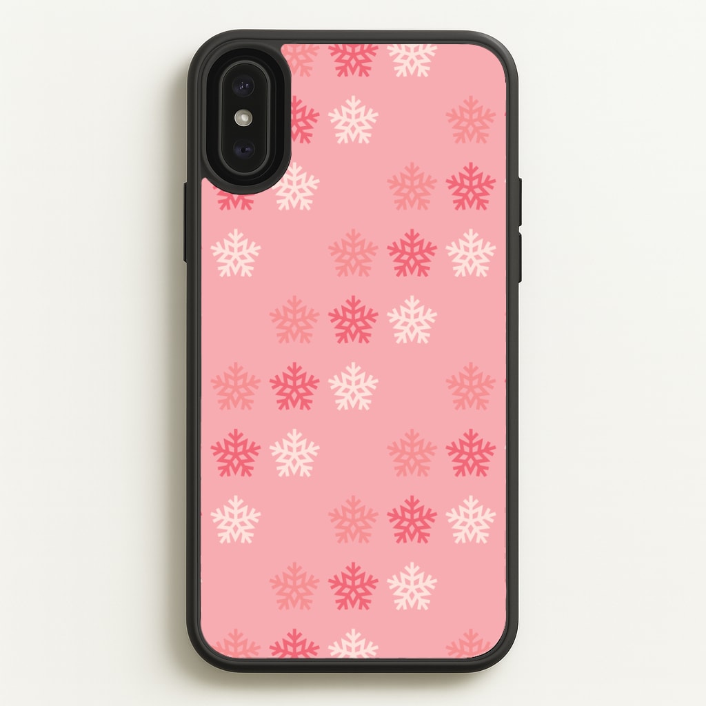 Red Slowflakes Christmas Pattern iPhone XS Max Case