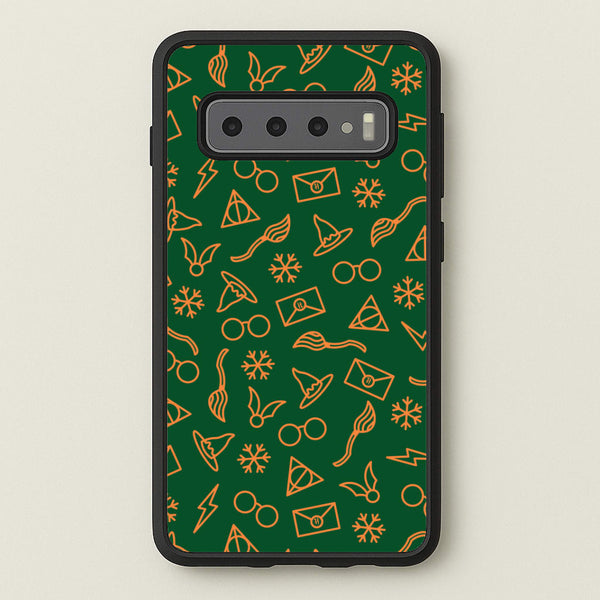 Christmas Wizard Icons Pattern Galaxy S10 Plus Case