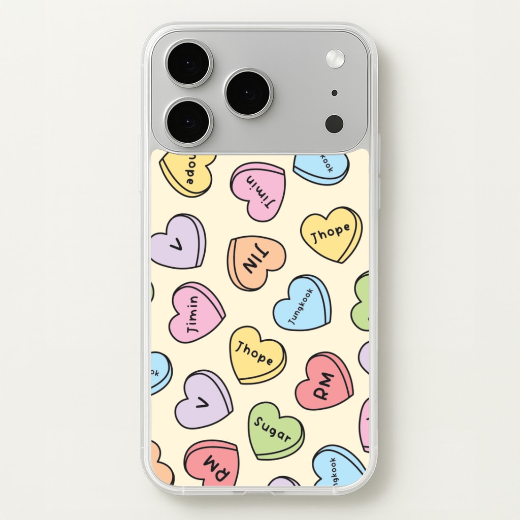K-Pop Band Members Love Hearts Pattern iPhone 17 Pro Case