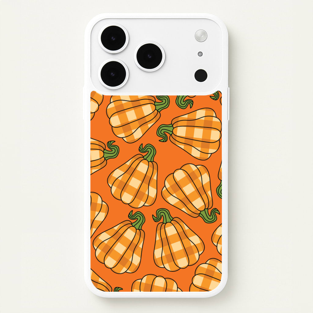 Tartan Pumpkins Pattern iPhone 17 Pro Case