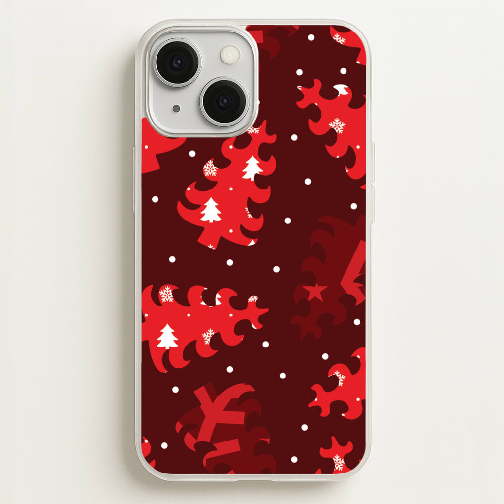Wrapping Paper Christmas Tree Pattern iPhone 13 Mini Case