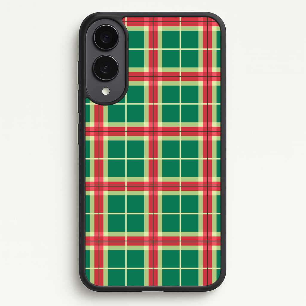 Red And Green Tartan II Christmas Pattern Galaxy S25 Edge Case