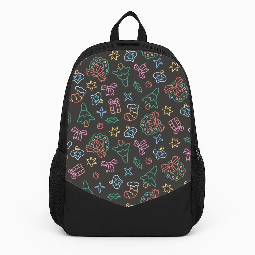 Neon Christmas Icons Pattern I Backpack