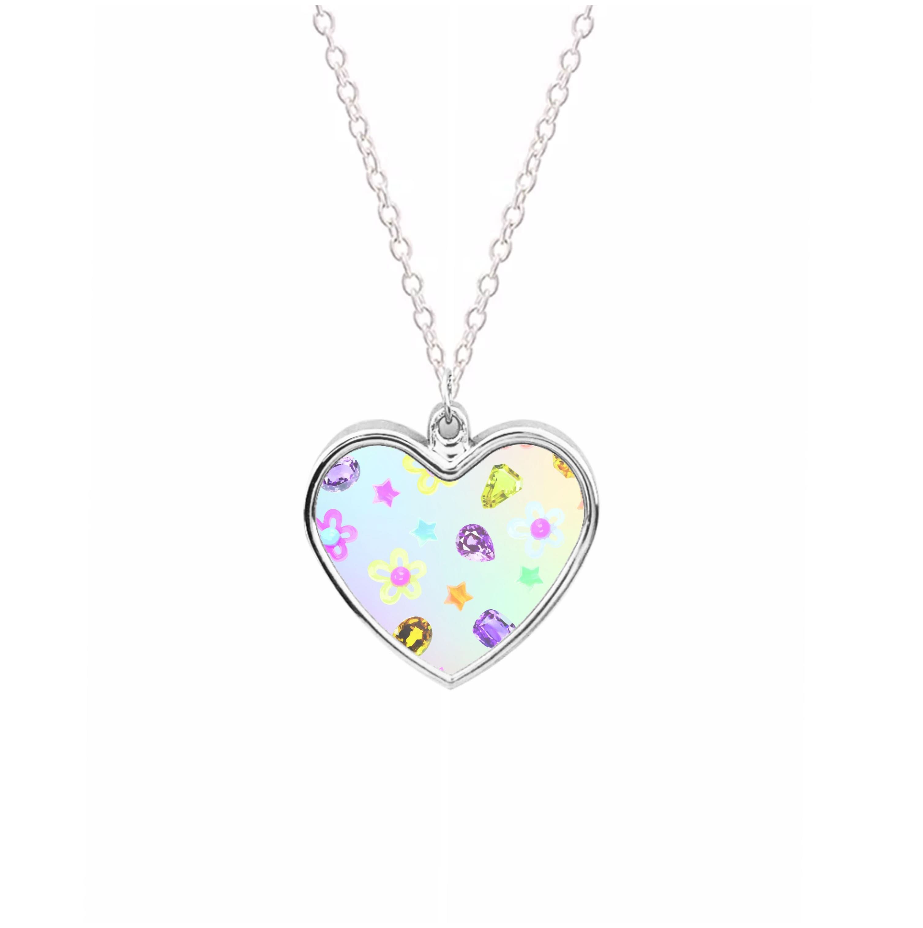 Gradient Rainbow Gems Pattern Necklace