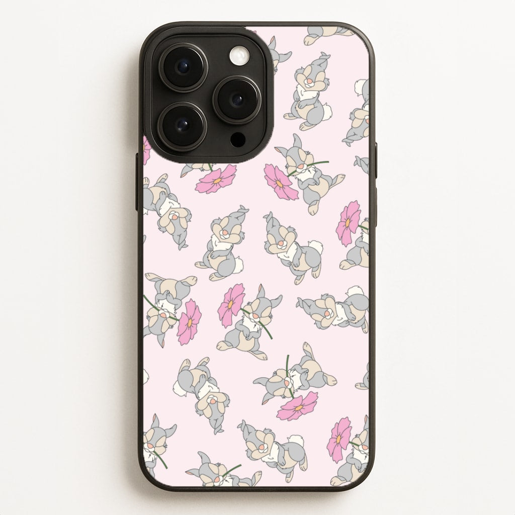 Cute bunny And Flowers Pattern Phone Case for iPhone, Samsung Galaxy and Google Pixel