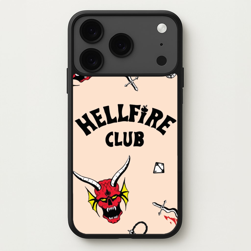 Hellfire Club Icons Collage Peach iPhone 17 Pro Case