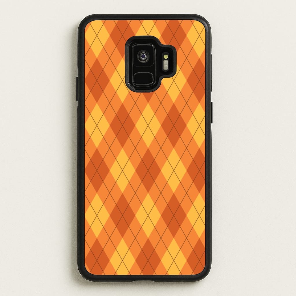 Orange Argyle Pattern Galaxy S9 Case