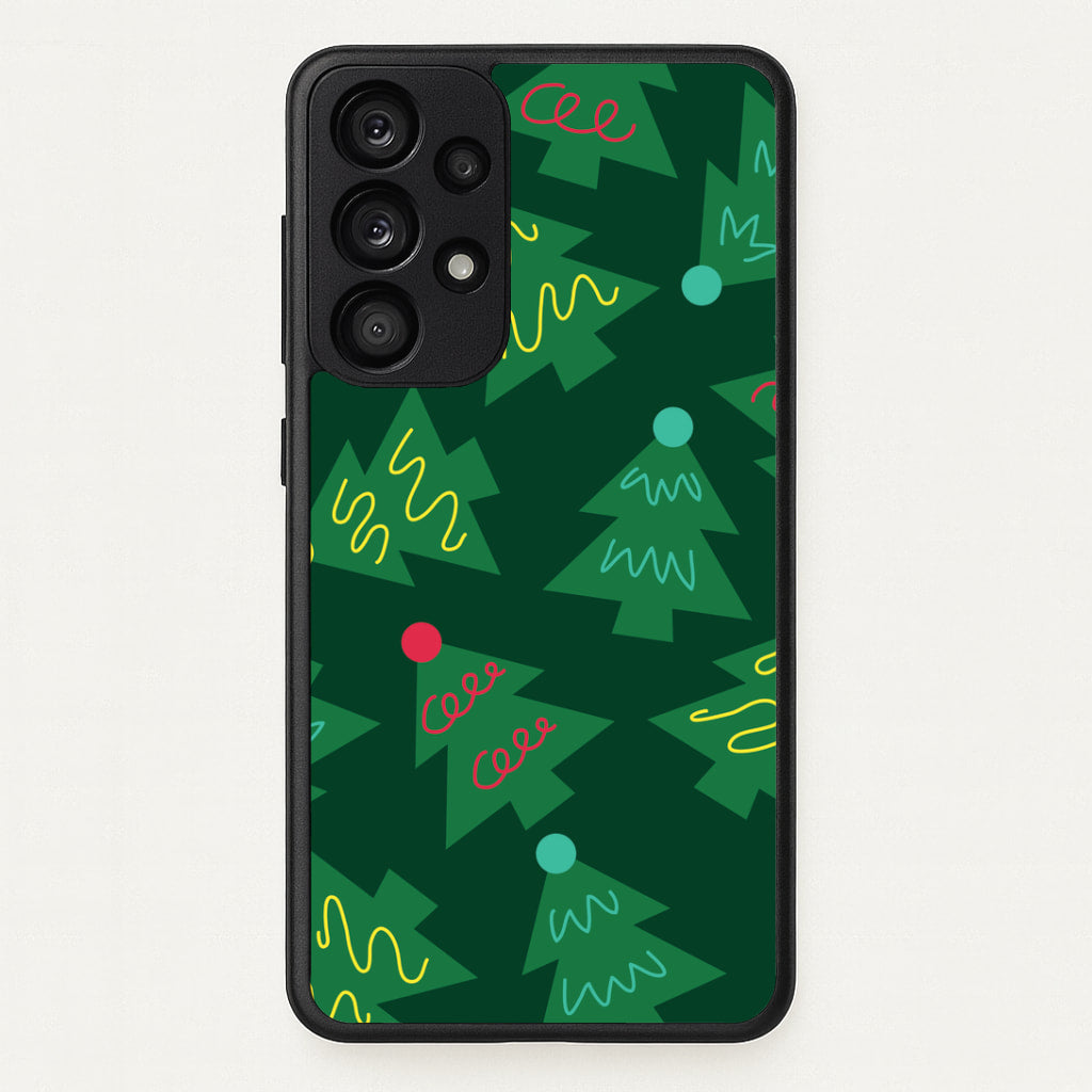 Abstract Christmas Trees Pattern Galaxy A53 Case