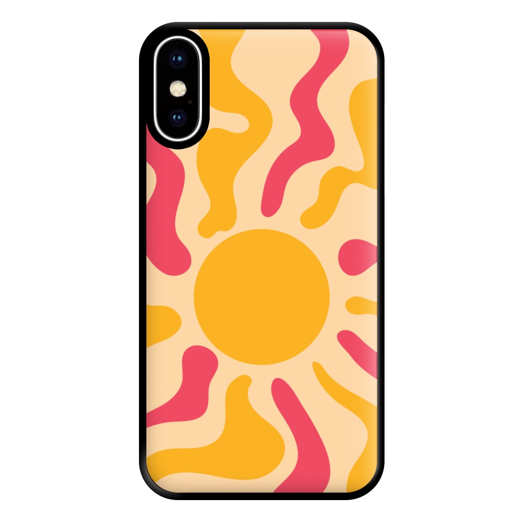 Yellow And Pink Abstract Sun iPhone XS Max Case
