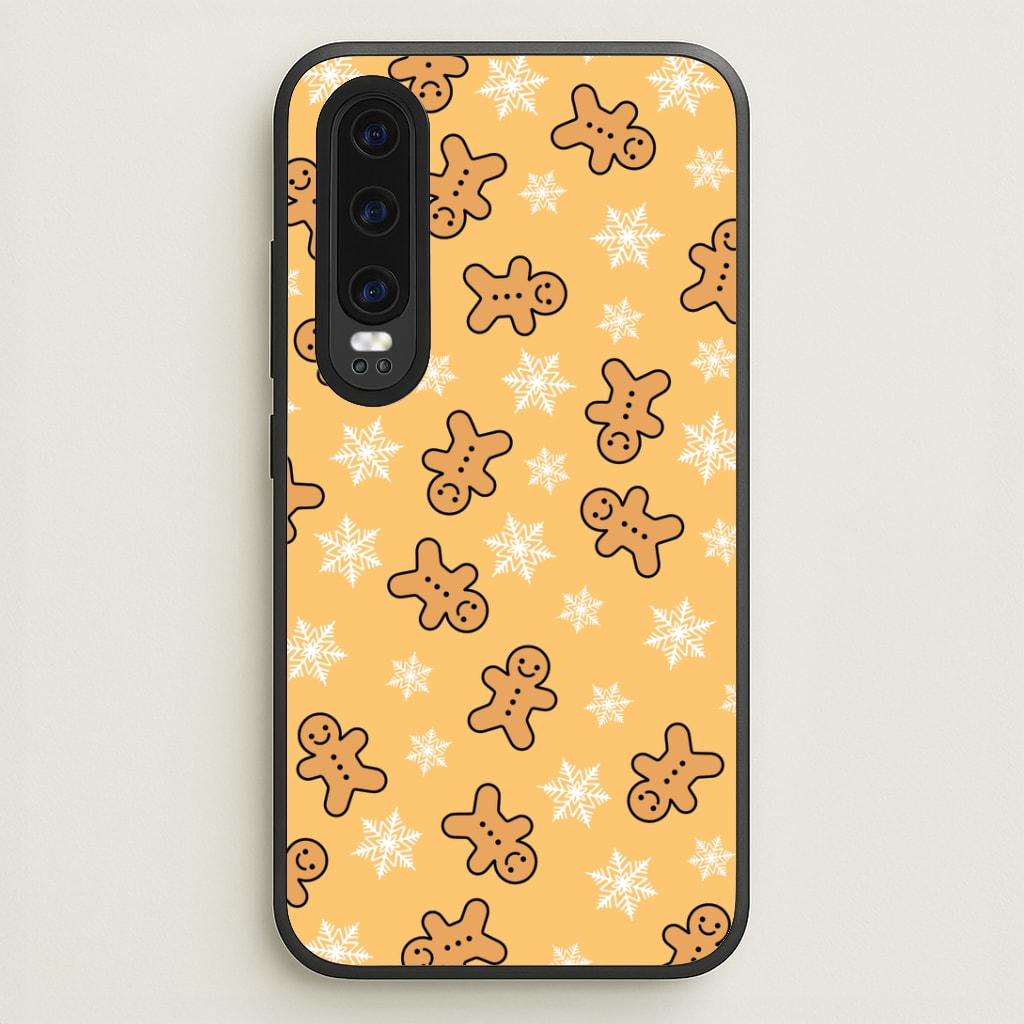 Cute Gingerbread And Snowflakes Pattern Huawei P30 Case