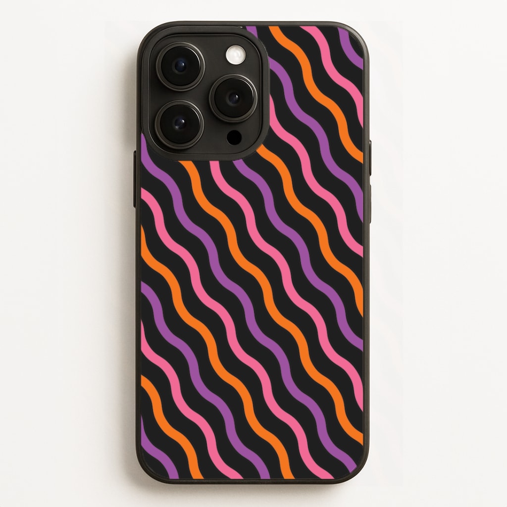 Wavy Abstract Halloween Pattern iPhone 16 Pro Max Case