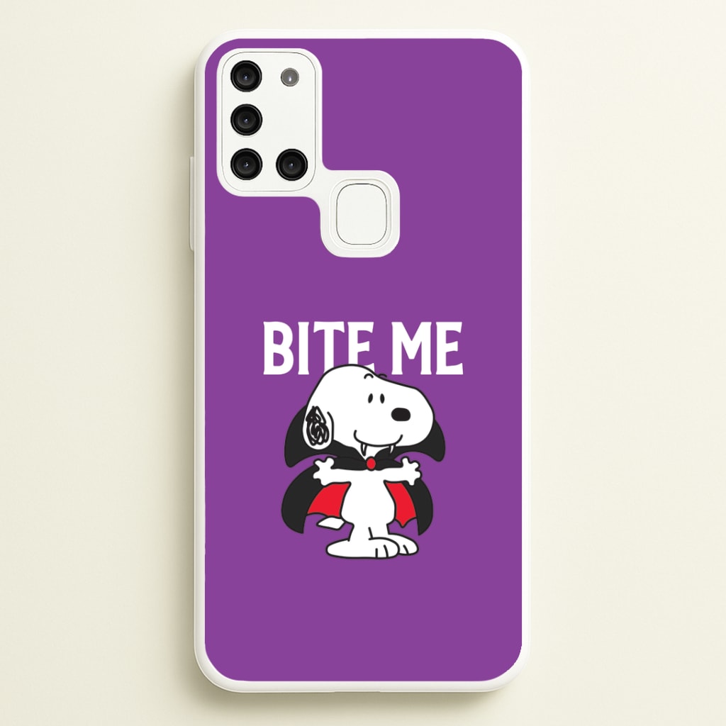 Bite Me Cartoon Beagle Galaxy A21s Case