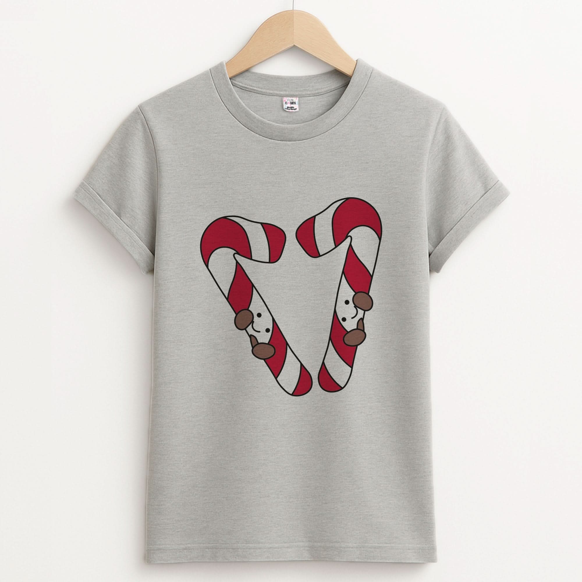 Christmas Candycane Plushies Unisex Grey T-Shirt