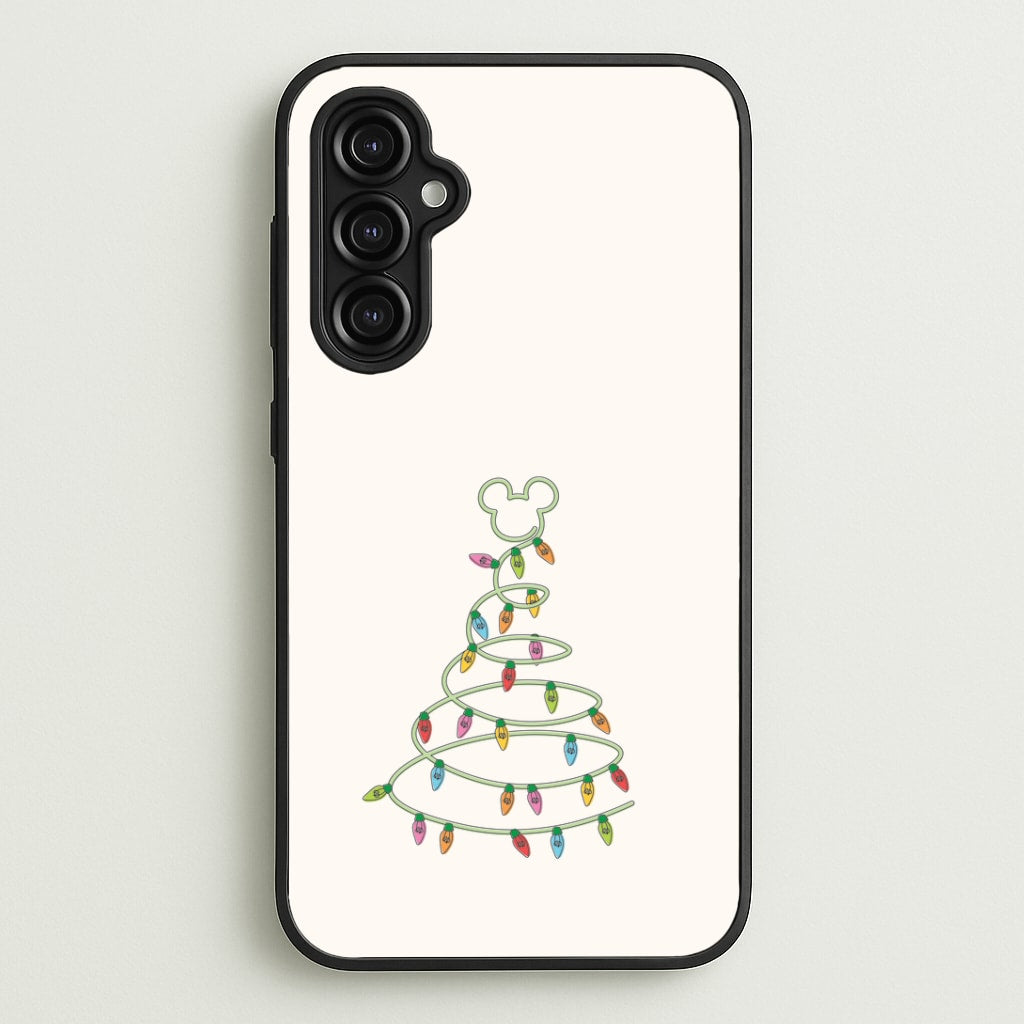 Cartoon Mouse Christmas Tree Lights Galaxy A14 Case