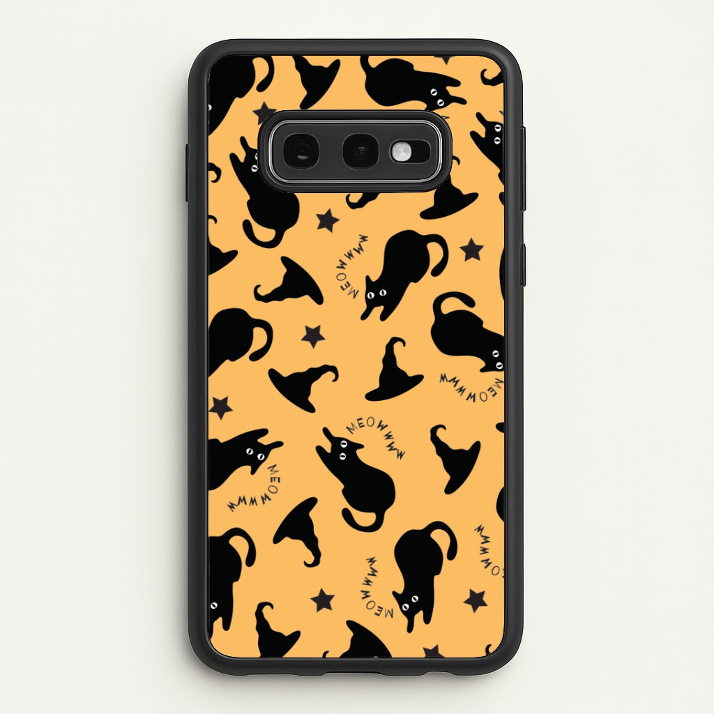 Black Cat And Hats Pattern Galaxy S10e Case
