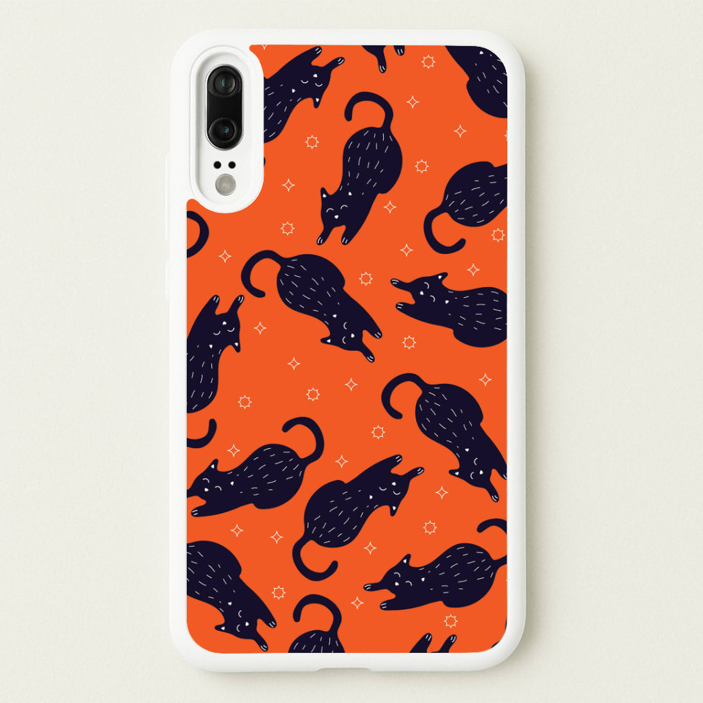 Black Cats And Stars Pattern Huawei P20 Case