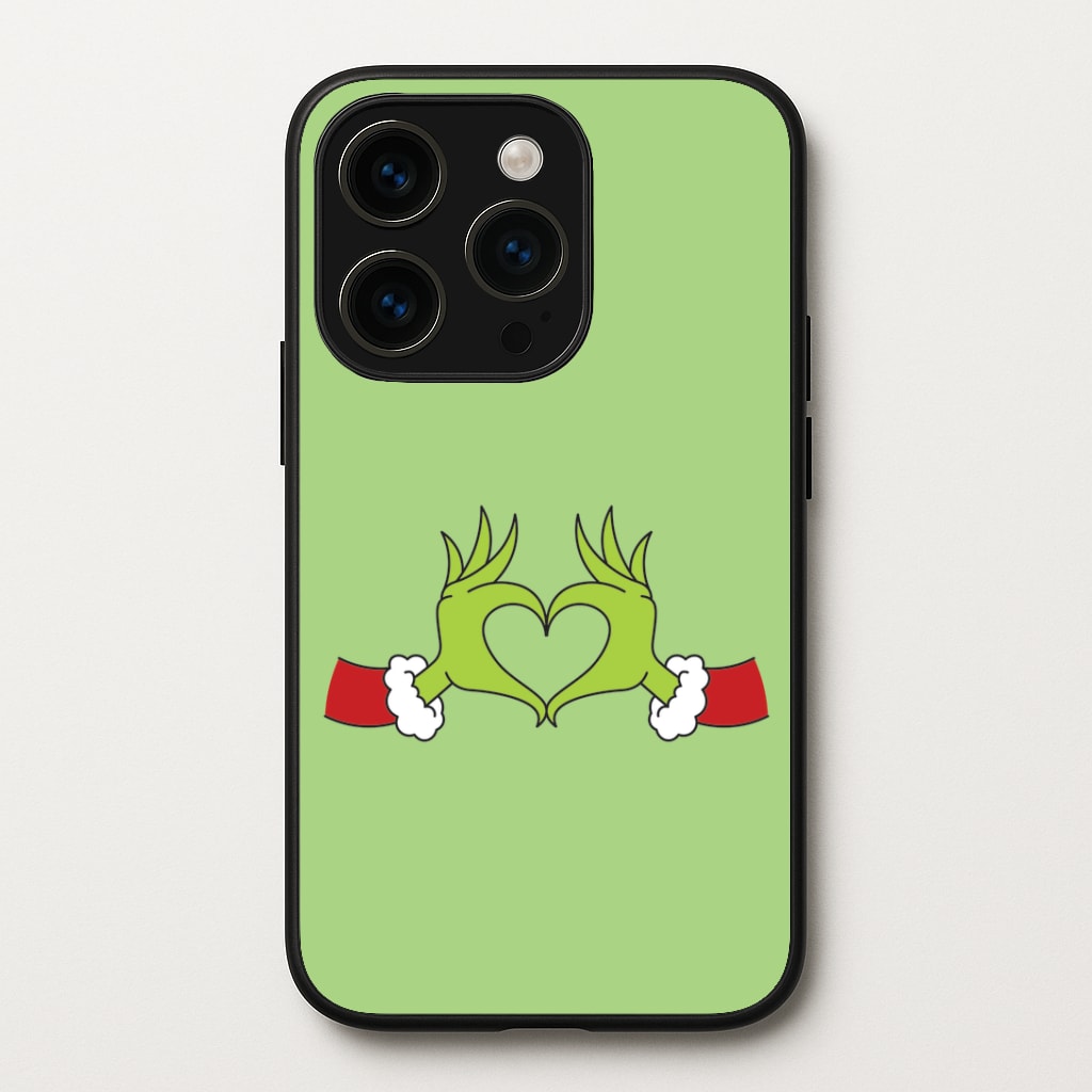Christmas Green Heart iPhone 15 Pro Max Case