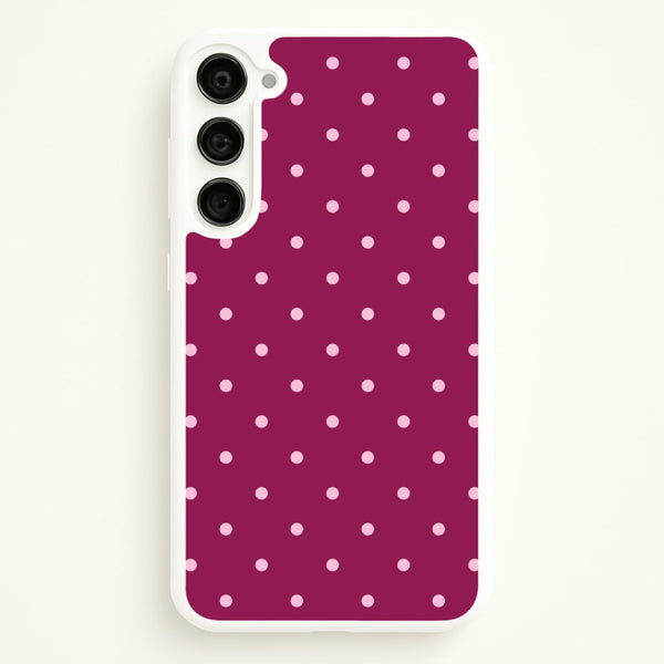 Raspberry Polka Dots Galaxy S23 Plus Case
