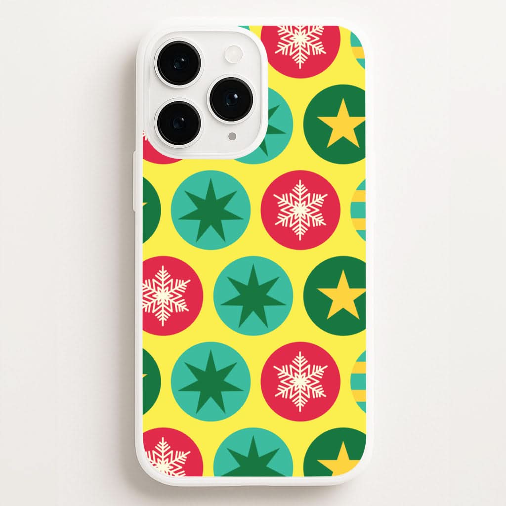 Colourful Abstract Baubles Christmas Pattern Phone Case