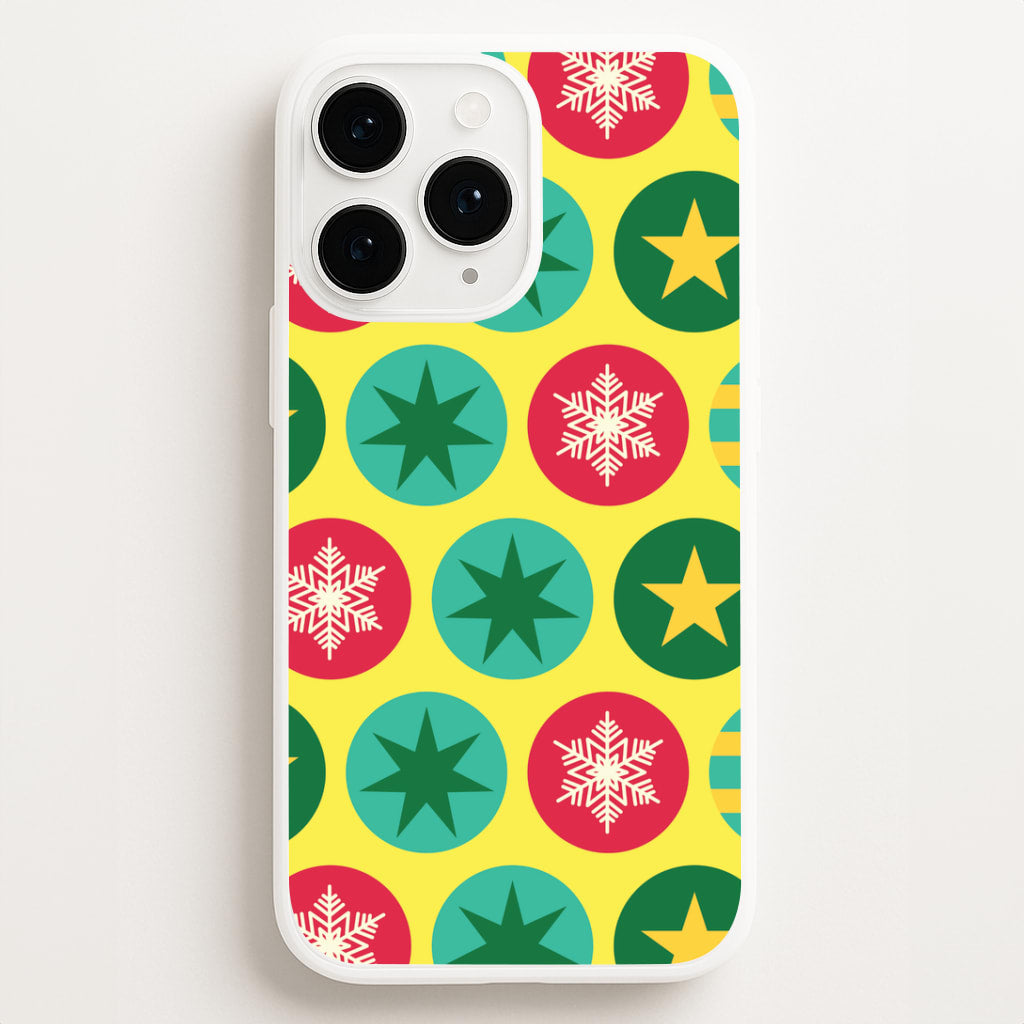 Colourful Abstract Baubles Christmas Pattern iPhone 16 Pro Case