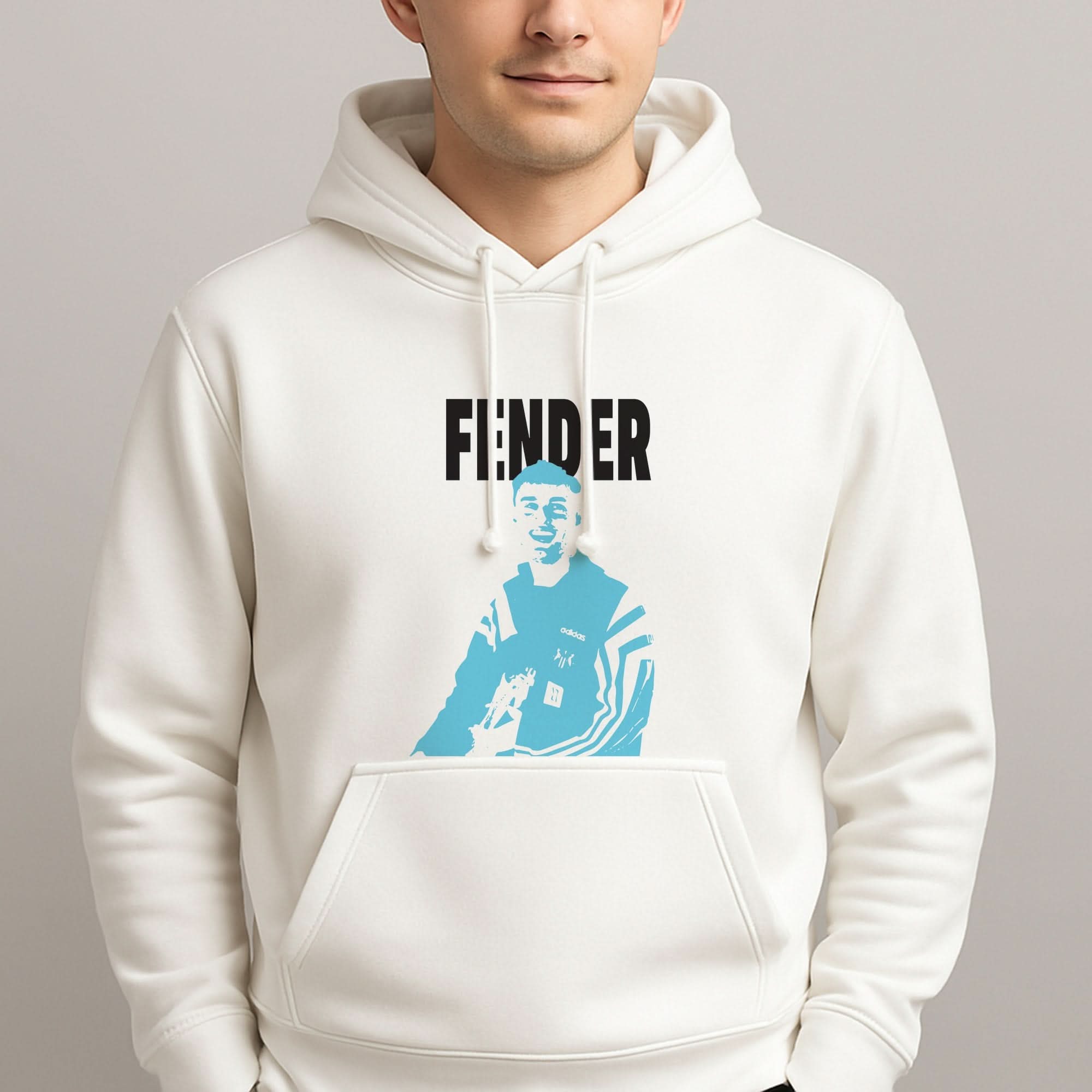 Fender Silhouette Blue Mens Hoodie