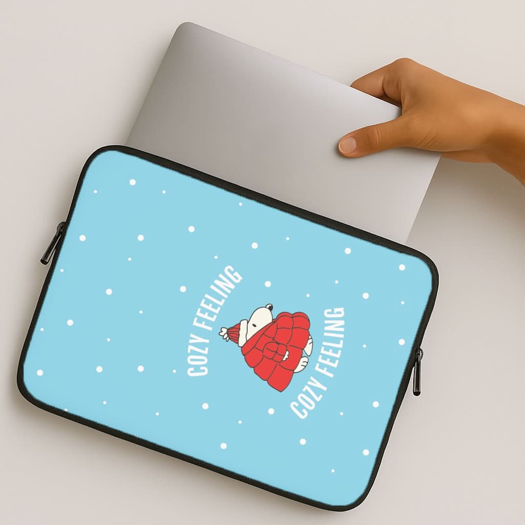 Cozy Feeling Cartoon Beagle Puffer Jacket MacBook Cover