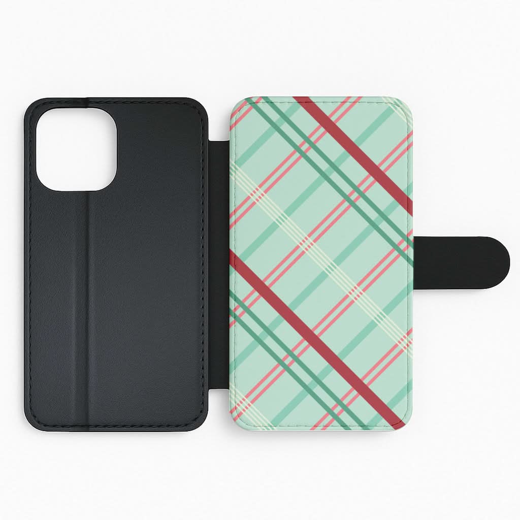 Pastel Tartan Christmas Pattern Flip Phone Case