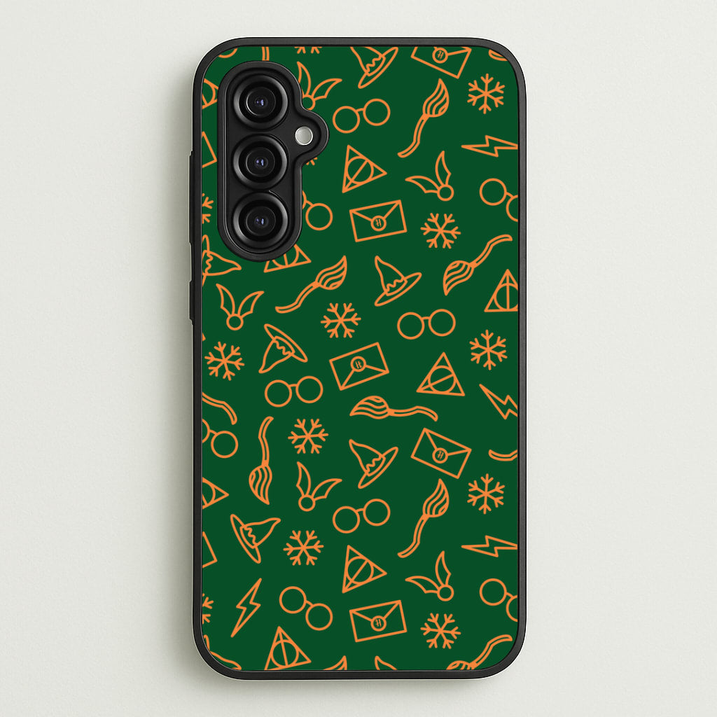 Christmas Wizard Icons Pattern Galaxy A14 Case