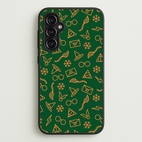 Christmas Wizard Icons Pattern Galaxy A14 Case