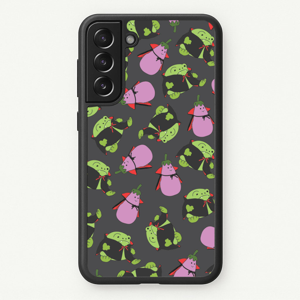 Vampire Frogs And Vegetables Pattern - Halloween Galaxy S22 Plus Case