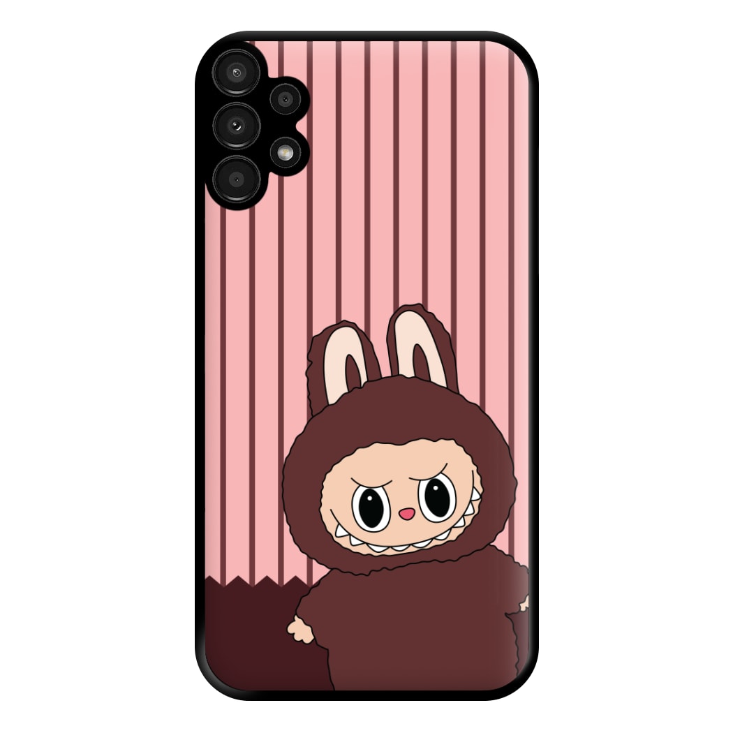 Stripey Cute Brown Monster Galaxy A13 Case