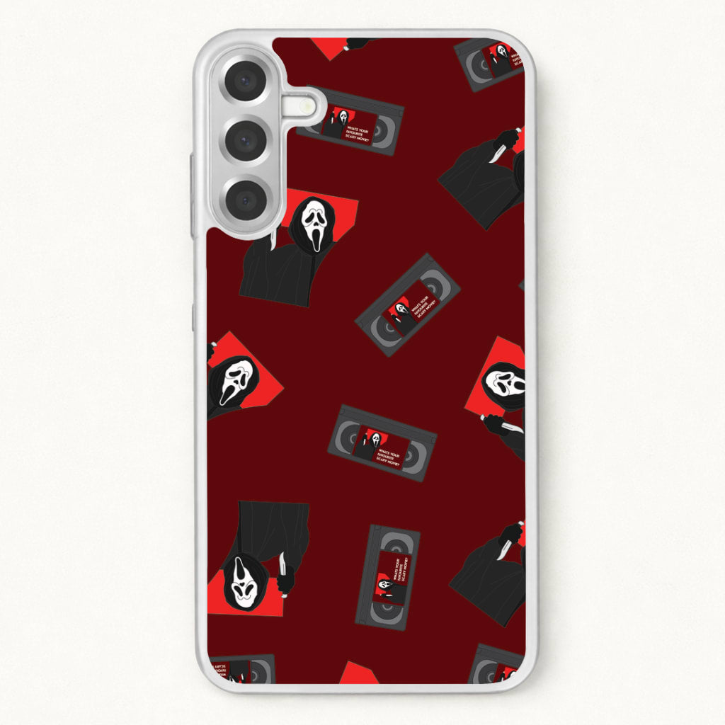 VHS & Ghostface Pattern Galaxy A17 Case