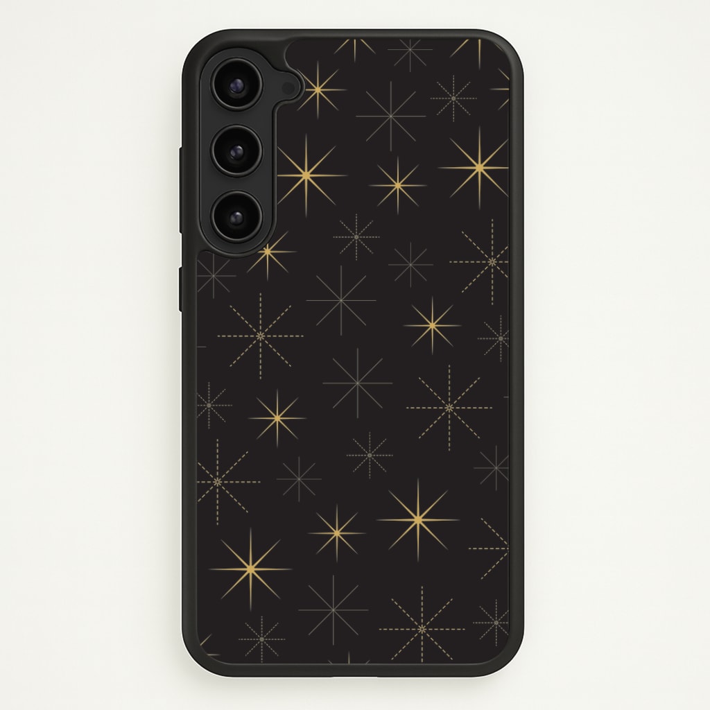 Christmas Gold Stars Pattern Galaxy S23 Plus Case